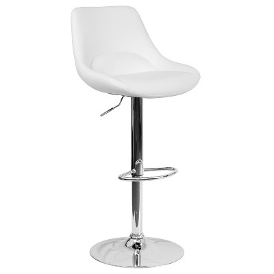 Flash Furniture Contemporary Adjustable Height Gas Lift Swivel Bar Stool with Support Pillow - Kitchen Dining Stool