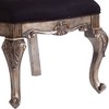 26" Chantelle Dining Chair Silver Gray Silk-Like Fabric and Antique Platinum Finish - Acme Furniture: Elegant Tufted Back, Faux Leather Armrests - 3 of 4