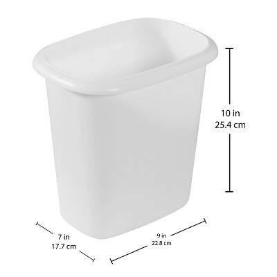 White Plastic Open Top Wastebasket Set for Indoor Use - 1.5 Gallons
