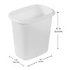Rubbermaid Lightweight 6 Quart Open Top Wastebasket Trash Can Bin for Bedrooms, Bathrooms, and Office Waste Organization, White (3 Pack) - 3 of 4