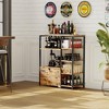 Coffee Bar Cabinet Station - 31.6" Farmhouse Small Coffee Stand Station with Doors, Rustic Sideboard Organizer for Home, Corner, Bar - 2 of 4