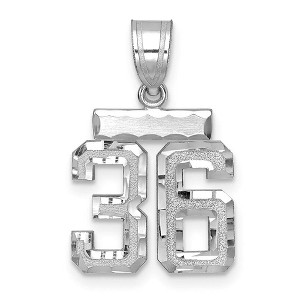 Black Bow Jewelry 14k White Gold, Varsity Collection, Small D/C Pendant, Number 36 - 1 of 3
