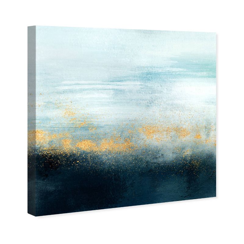 12&#34; x 12&#34; Golden Powder over Mist Abstract Unframed Canvas Wall Art in Blue - Oliver Gal, 5 of 6