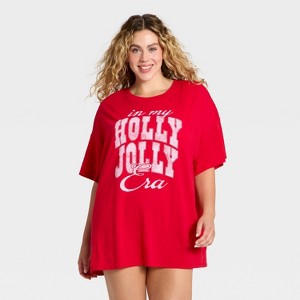 Women's Graphic Oversized T-Shirt Sleep Dress - Wild Fable™ - 1 of 3