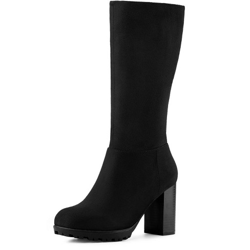 Womens black shop mid calf boots