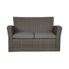 WestinTrends 4 Piece Outdoor Wicker Rattan Conversation Sofa set with Coffee table - 3 of 4