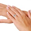 Guili 1ct Lab-Grown Moissanite Halo Pave Engagement Ring - 3 of 3