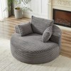 55 inch L Beige Corduroy Sponge single sofa for Living room Bedroom Lounge and Projection Room (Not a Swivel Chair) No Assembly Required - 2 of 4
