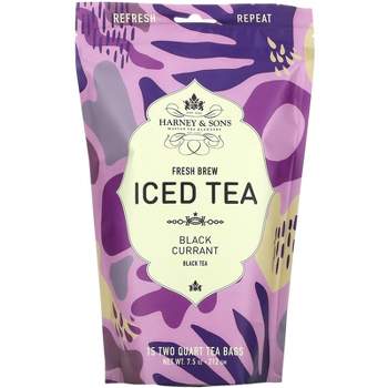 Harney & Sons Fresh Brew Iced Tea, Black Currant Black Tea, 15 Tea Bags, 7.5 oz (212 g)
