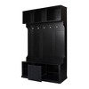 CAVINAS Freestanding Coat Racks with Shoe Bench,Hall Tree with 6 Hooks and Shelves,Entryway Furniture for Living Room,Black - 4 of 4