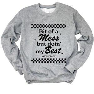 Simply Sage Market Women's Graphic Sweatshirt A Bit Of  A Mess - 1 of 4