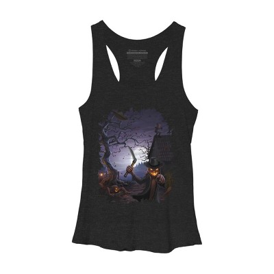 Women's Design By Humans Evil Pumpkins By chriskar Racerback Tank Top