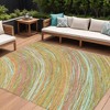 HomeRoots 8' X 10' Gold Sky Blue And Coral Abstract Washable Indoor Outdoor Area Rug - 2 of 3