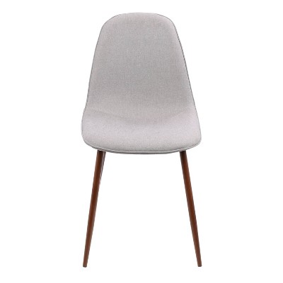 Set of 2 High-Back Gray Upholstered Parsons Dining Chairs