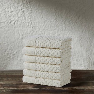 4pc Cotton Diamond Textured Towel Set - Isla Jade - 1 of 4
