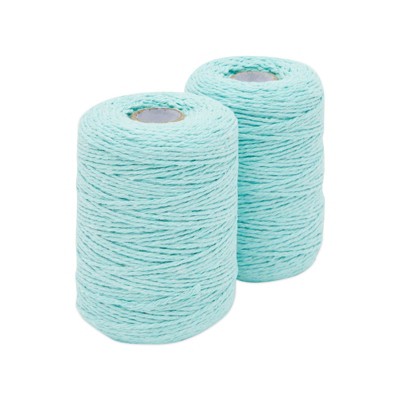 Bright Creations 2 Packs Turquoise Cotton Twine, String for Arts and Crafts, Macrame, Gifts (2mm, 218 Yards)