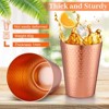 Itopfox 12-Pack Aluminum Drink Cups with Hammered Finish, 14oz Copper Tumblers for Iced Coffee, Wine & Cocktails, Stackable Metal Glasses - 3 of 4