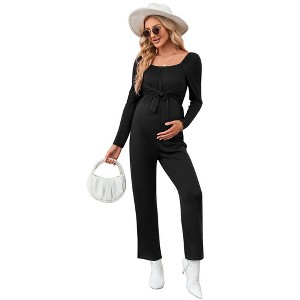 Women's Casual  Tie Front Elastic Waist Stretchy Romper - 1 of 1