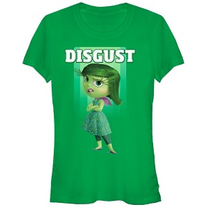 Juniors Womens Inside Out Disgust Portrait T-Shirt - 1 of 3
