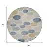Beige Navy Blue And Gold Geometric Washable Indoor Outdoor Area Rug - 3 of 4