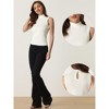 Allegra K Women's Mock Neck Sleeveless Keyhole Back Ribbed Knit Blouses - 2 of 4