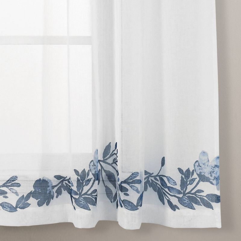 Set of 2 Tanisha Sheer Window Curtain Panels Navy Blue - Lush Décor, 5 of 8