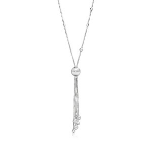 Ross-Simons Sterling Silver Beaded Tassel Necklace Size 18 - 1 of 3
