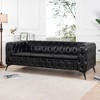84.06" PU Leather Square Arm 3-Seater Sofa with Removable Cushion and Iron Legs - 4 of 4