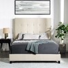 NicBex Modern Queen/King Upholstered Platform Bed Frame with Tufted Headboard,Solid Wood Slats Support,Box Spring Needed,Easy Assembly,Beige - 2 of 4