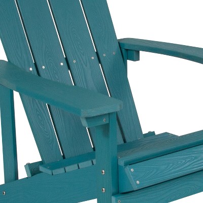 Sea Foam Green Polystyrene Resin Adirondack Chair with Armrests
