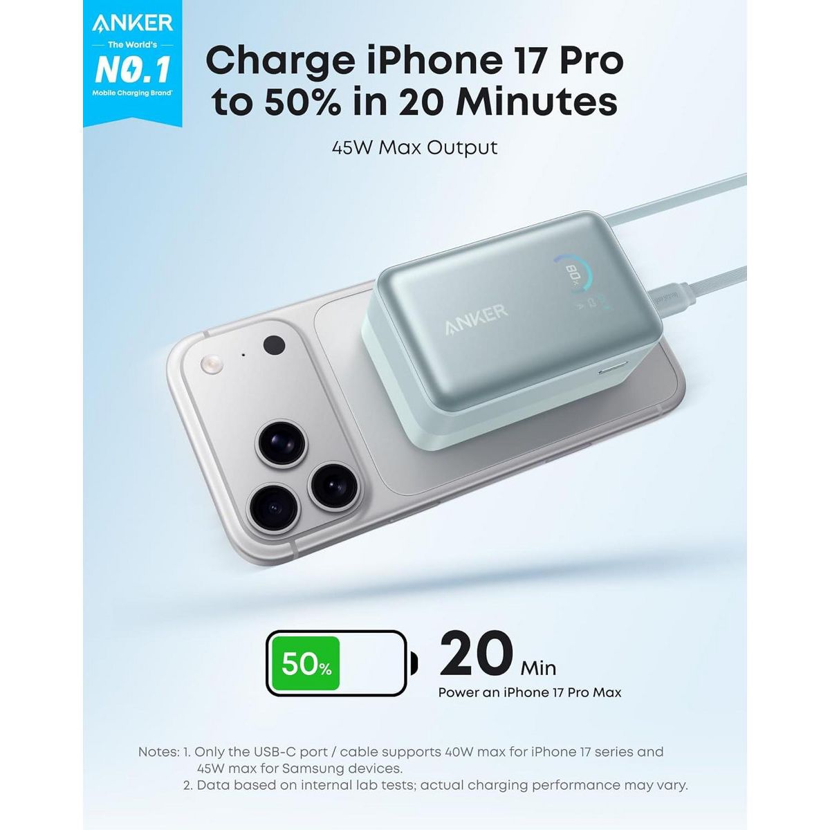 Anker Nano Portable Charger, 10,000mAh 45W Max Compact Power Bank - thumbnail 9