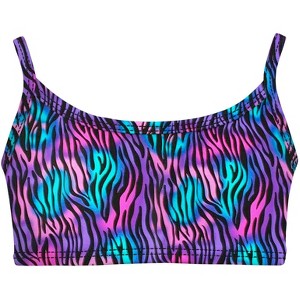 City Threads USA-Made Girls UPF 50+ Printed Bikini Swim Top - 1 of 4