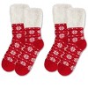 MeMoi Women's 2 Pair Pack Plush Non-Skid Cabin Crew Socks - 4 of 4