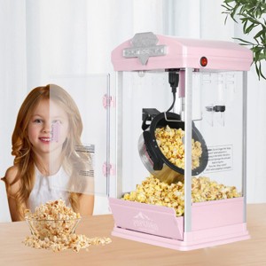 SEVOBAL Popcorn Poppers 8oz Popcorn Maker with Stainless Steel Kettle Warming Deck for Parties and Events, Pink, 11.02"*10.43"*19.54" - 1 of 4