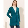 INSPIRE CHIC Women's Mid-thigh Collarless Single Breasted Outwear Winter Overcoat - 2 of 4
