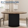 47" Round Dining Table for 4-6 – Industrial Kitchen Table with Sturdy Waveform Metal Pedestal Base - 4 of 4