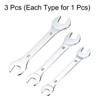 Unique Bargains CR-V Steel Mirror Polished Ultra-Thin Small Flat Head Double Open End Wrenches 3 Pcs 10x12mm / 14x15mm / 16x17mm - 3 of 4