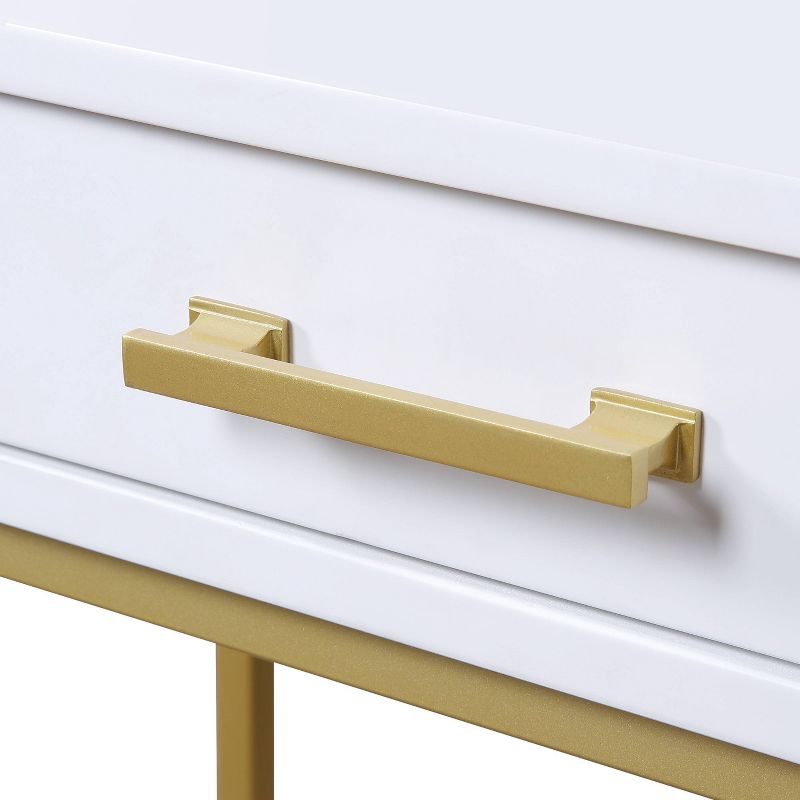 Modern Life Desk with Gold Metal Legs White Finish - OSP Home Furnishings, 6 of 10