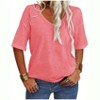 Imily Bela Women's Casual V Neck Half Sleeve Oversized T Shirt Solid Color Basic Top - 2 of 4