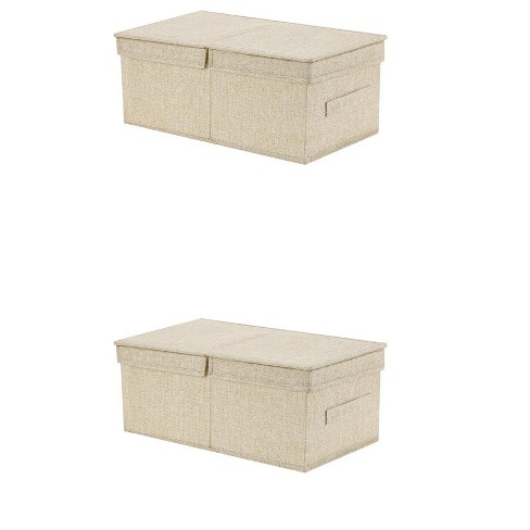 REGALWOVEN Fabric Collapsible Spacious Versatile Storage Bin with Lid and Handle 2 Pcs - image 1 of 4