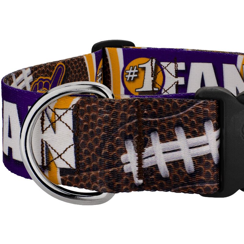 Country Brook Petz 1 1/2 Inch Deluxe Purple and Gold Football Fan Dog Collar Limited Edition, 4 of 5