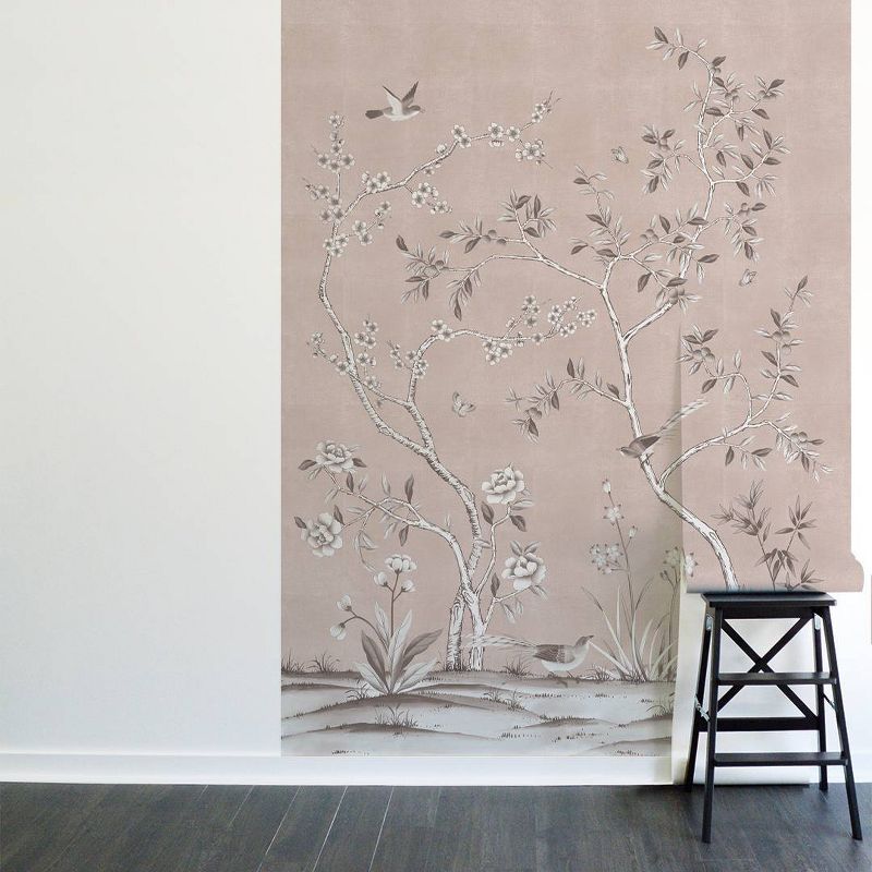 Tempaper &#38; Co. 108&#34;x78&#34; Chinoiserie Garden Blush Removable Peel and Stick Vinyl Wall Mural, 2 of 6