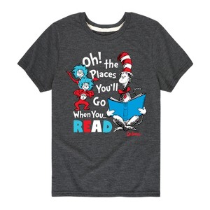 Boys' - Dr. Seuss - Oh! Places You'll Go When You Read Short Sleeve Graphic T-Shirt - 1 of 4