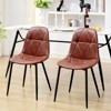 Hyleory Modern Upholstered Vintage Leather Dining Chairs Set of 2 with Metal Legs and High Back, for Kitchen and Dining Room - 3 of 4