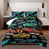 Boersma Child's Cartoon Sports Car Comforter 3Piece Set with 2 Pillowcases,Racing Car Bedding for Boys and Girls,Fast and Furious Comforter - 2 of 4