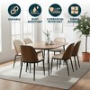 LeisureMod Tule Modern Dining Chair Set of 4 with PU Leather, Velvet, or Suede Seat and Black Steel Frame – Kitchen, Dining Room, Home, Cafe, Seating - 2 of 4