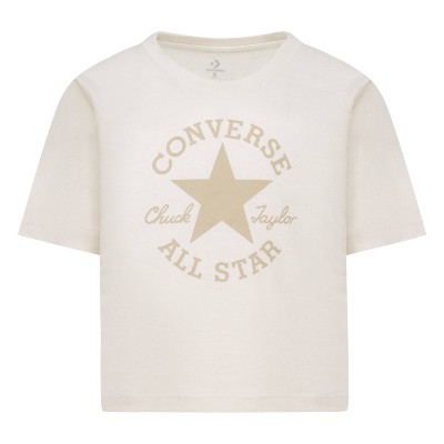 Converse Brandclub Converse Girls Short Sleeve Boxy T Shirt Ivory L