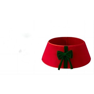 Christmas Tree Skirt, Designed with A Velvet Bow, Suitable for Decorating and Arranging Christmas Trees, Enhancing the Festive Christmas Atmosphere - 1 of 1
