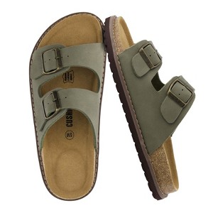 CUSHIONAIRE Plano Slip-On Sandals for Women with Arch Support, Adjustable Buckle Straps, and Stitched Outsole – Casual Flat Summer Womens Sandals - 1 of 4