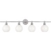 Elegant Lighting Collier 4 light Chrome and Frosted white glass Wall sconce - 3 of 4